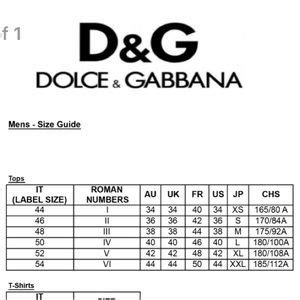 portofino dolce gabbana size chart|Portofino collection .